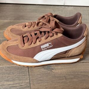 Puma Easy Rider Kids Brown & White Sneakers